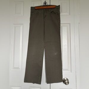 Straight Leg Women's Pants in Olive Green